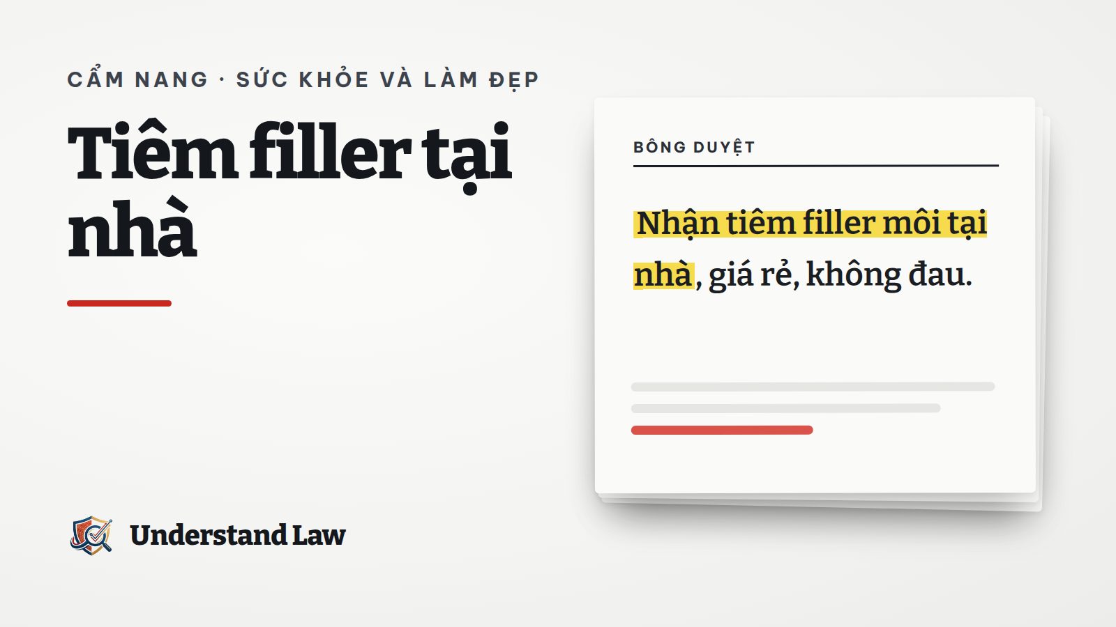 Tờ bông duyệt với câu tiêm filler tại nhà được tô vàng