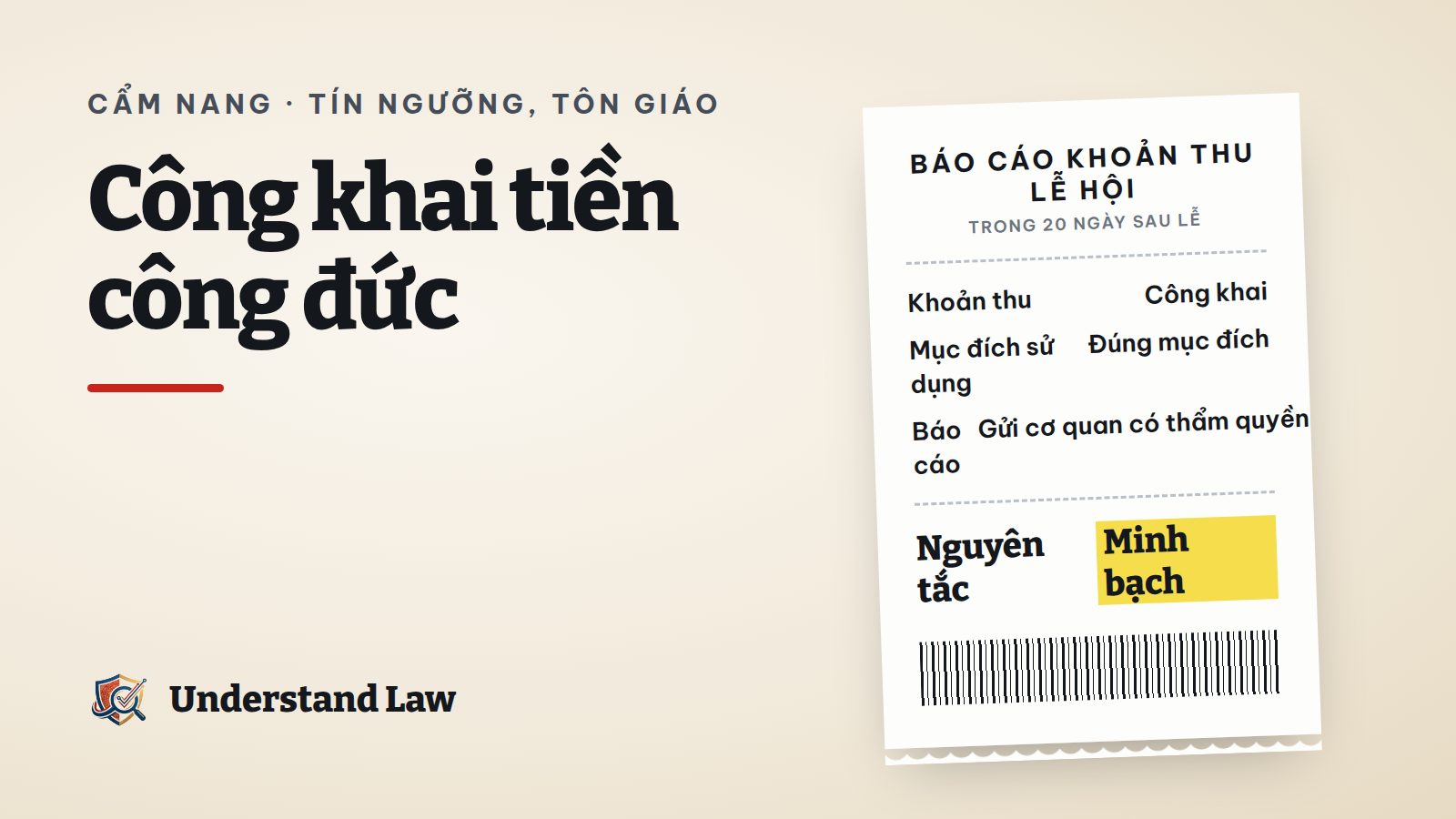 Hòm công đức với bảng công khai thu chi