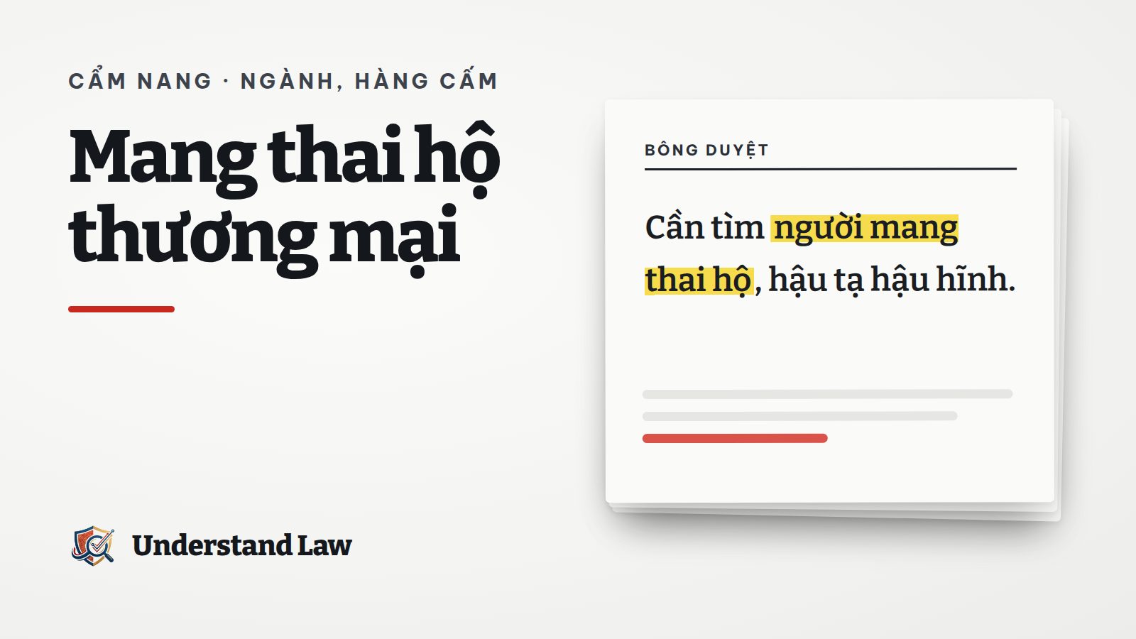 Tờ bông duyệt với câu tìm người mang thai hộ hậu tạ được tô vàng