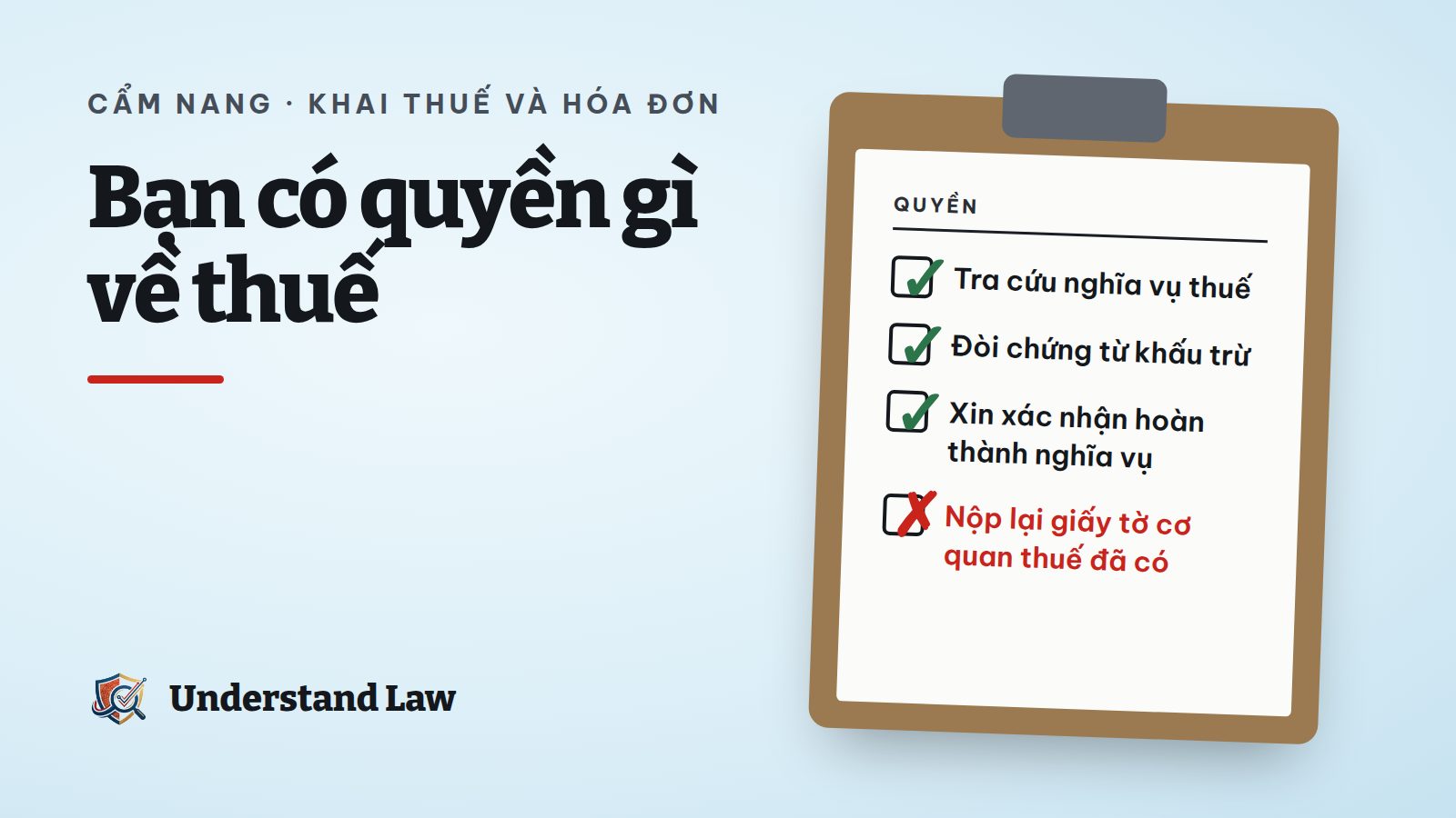 Danh sách quyền của người nộp thuế