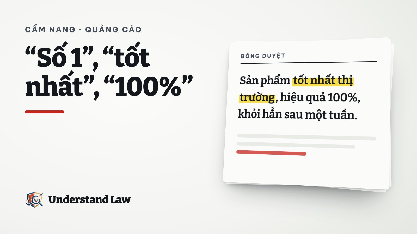 Tờ bông duyệt minh hoạ bài: “Số 1”, “tốt nhất”, “100%”