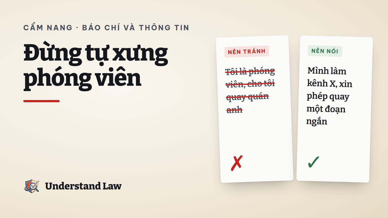 Hai cột so sánh câu tôi là phóng viên và câu mình là người làm kênh