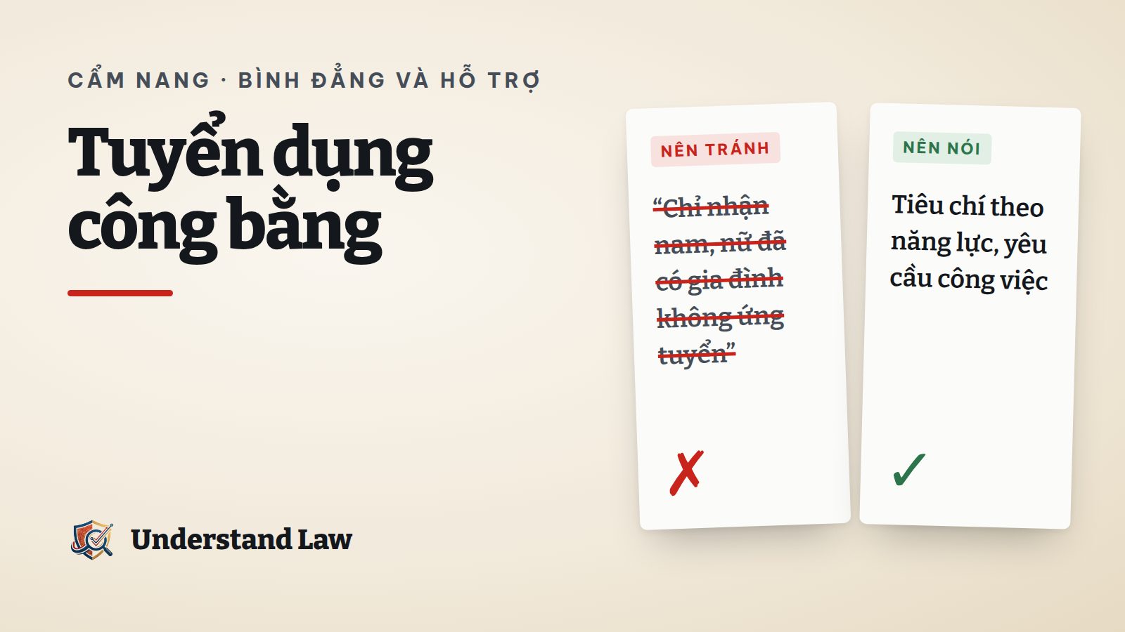 Tờ tin tuyển dụng với dòng chỉ nhận nam bị gạch đỏ
