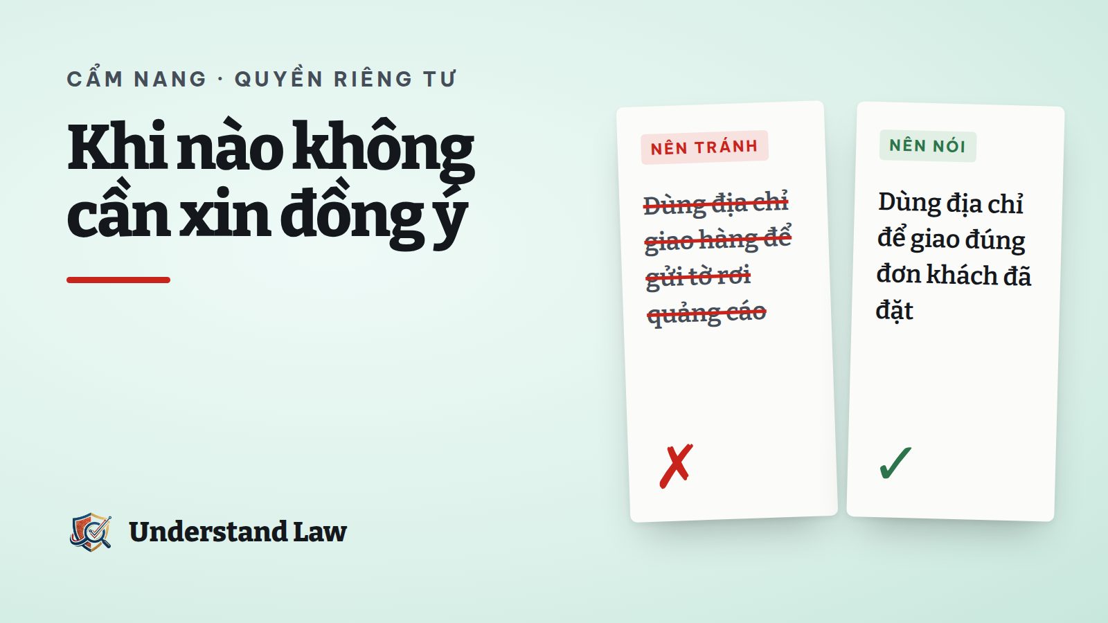 Hai cột so sánh dùng địa chỉ để giao hàng và dùng địa chỉ để gửi quảng cáo