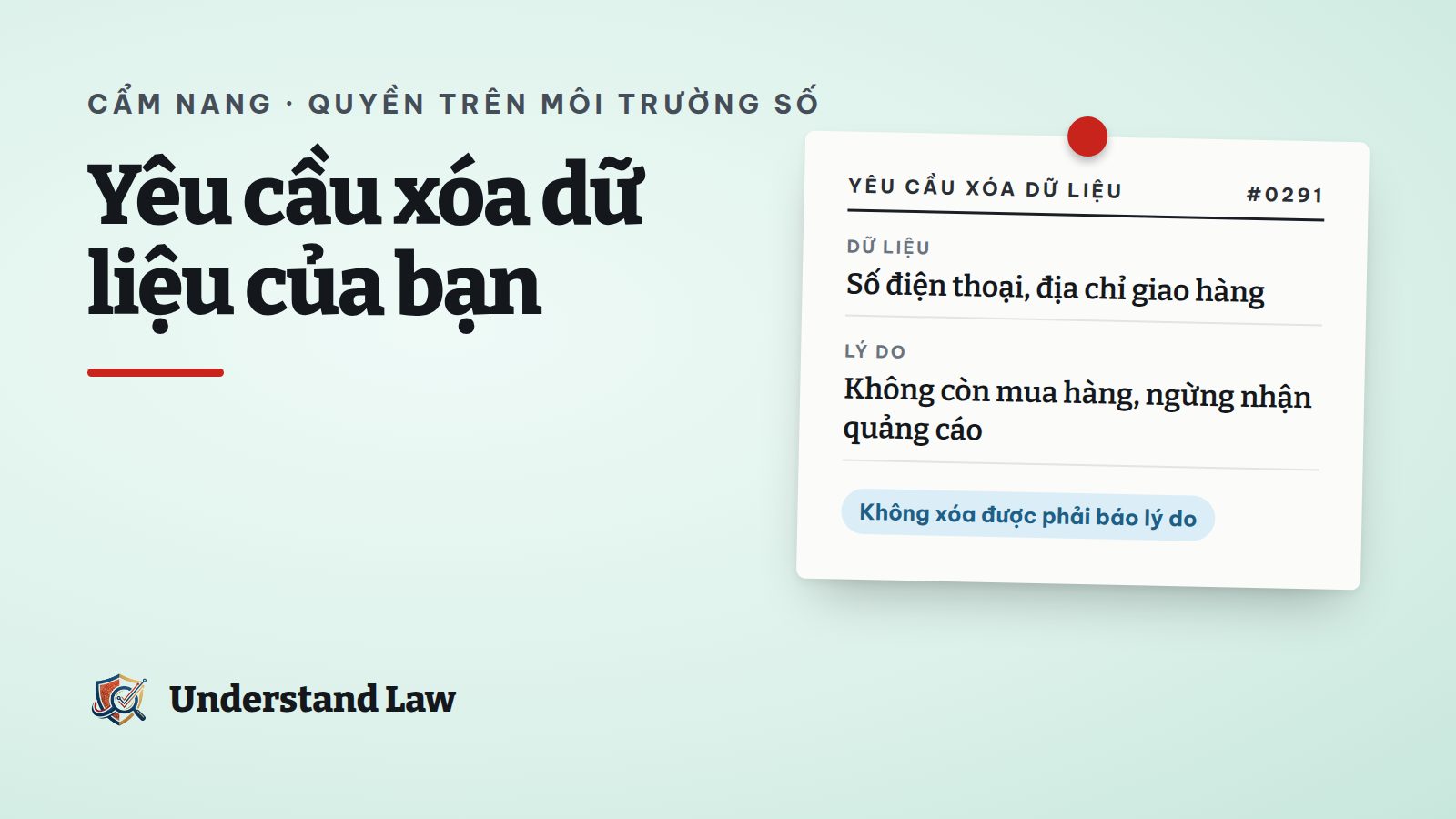 Phiếu yêu cầu xóa dữ liệu cá nhân gửi shop online